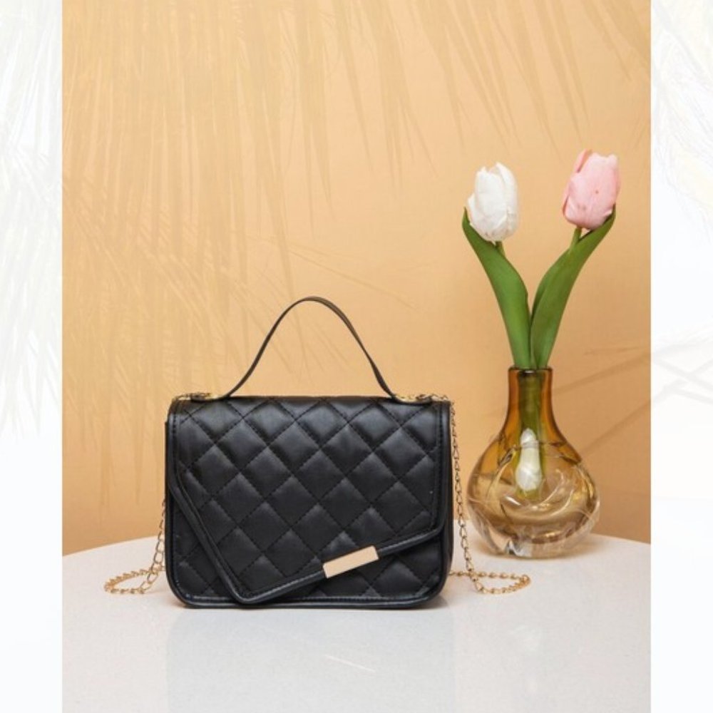 New Quilted Square Bag Black 75 - Picture 1 of 4